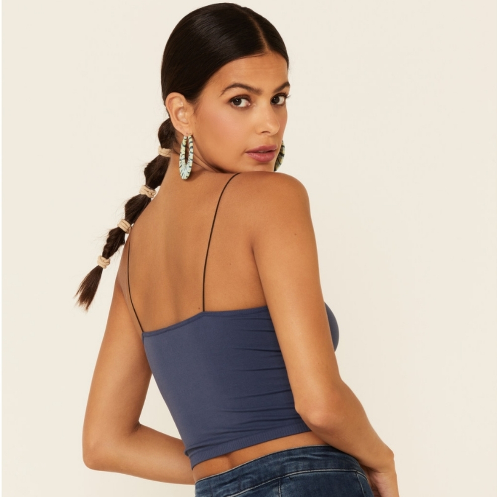 Free People Intimately Skinny Seamless Strap Brami Dark Navy NWT S